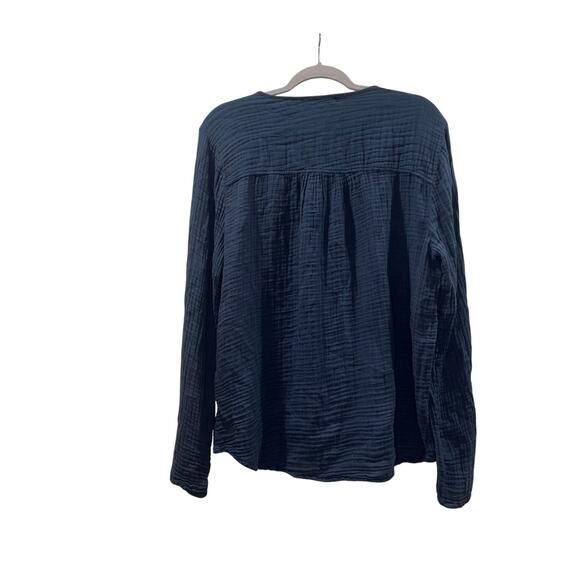 Michael Stars NWT Double Gauze Zia Button Down Top - Lake Blue - Size Large - Picture 6 of 15